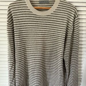 Icebreaker Men's Striped Gray Sweater
